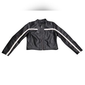 True Religion Cropped Jacket/Biker Jacket Women’s Size (Large) Jet Black NEW